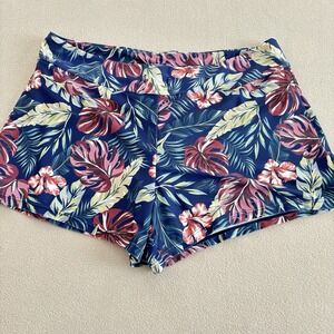 NWOT Aqua Eve Blue Tropical Swim/Surf Bottoms Sz Lg Beach Resort Board Shorts